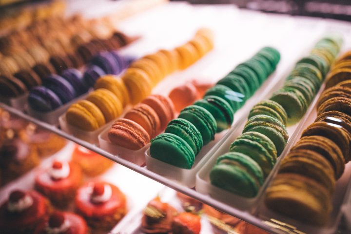 colorful cookies in a bakery store